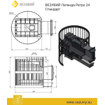 Печь ВЕЗУВИЙ Легенда Ретро Ковка 24 (224) L-280 — изображение 2